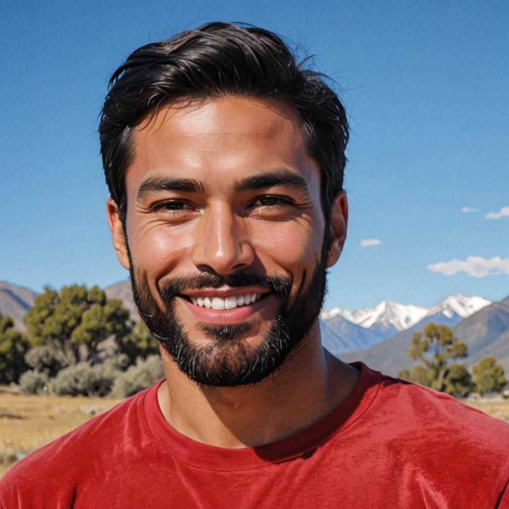 Handsome Peruvian Man in Anime Style Portrait