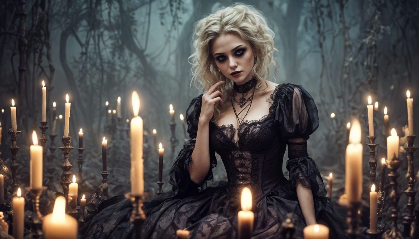 Sensual Vampire in Burial Gown: Macabre Animation