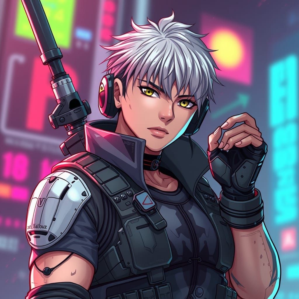 Cybernetic G.I. Joe in Otome Game Art Style