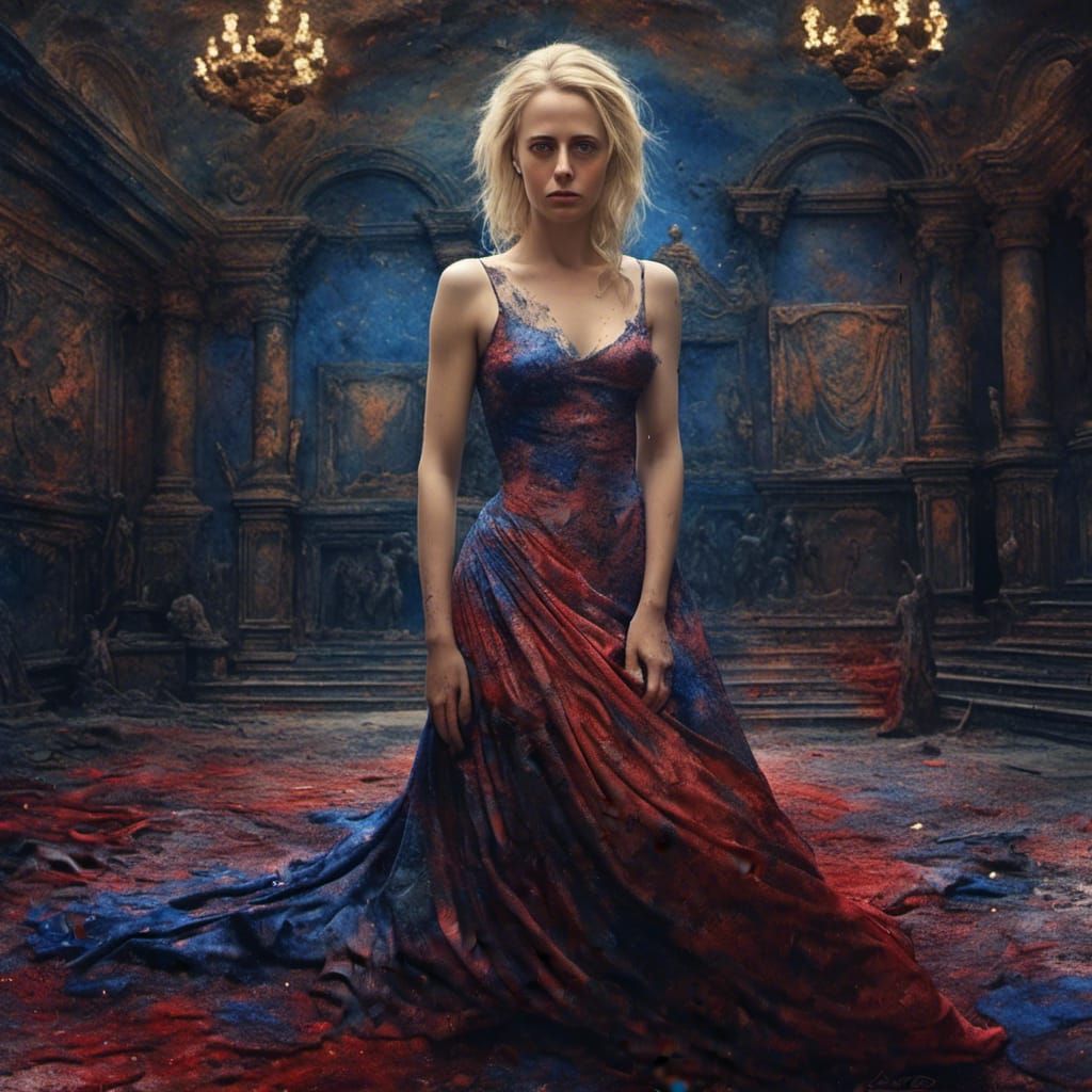 Vulnerable Beauty: Washed Ink Portrait in High Contrast