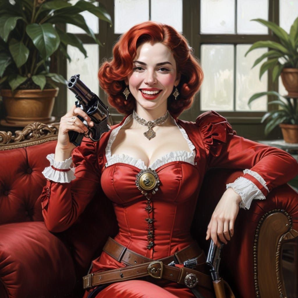 Ethereal Portrait of a Lady Laughing in a Conservatory