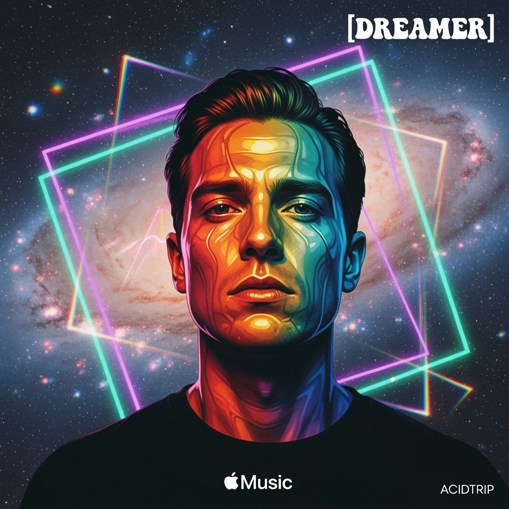 Psychedelic Man's Face Transforms into Liquid Rainbows