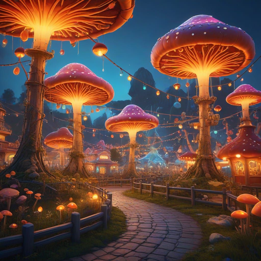 Schroom Town at Night