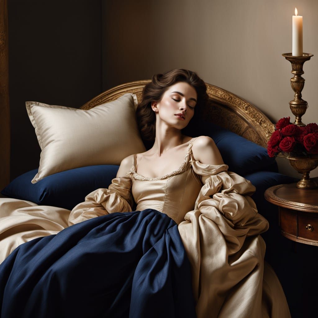 Baroque Beauty in Serene Slumber