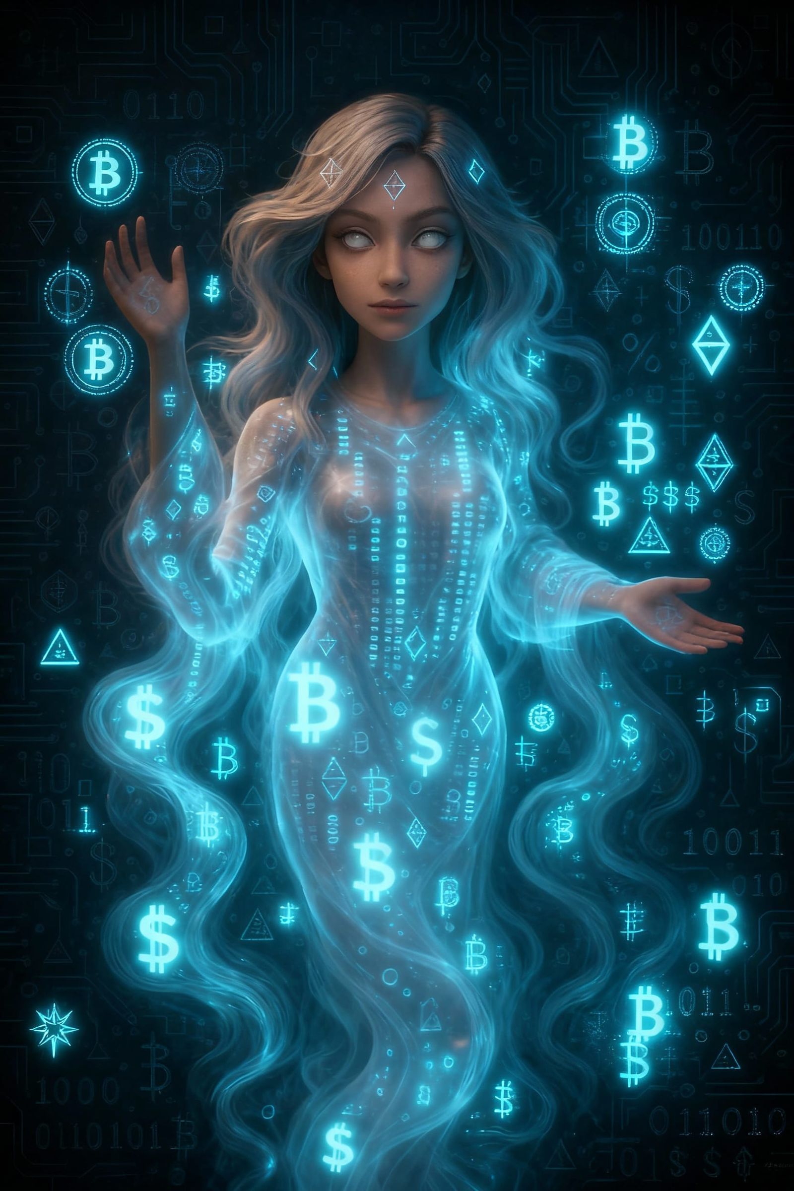 Ghostly Figure in Moody Cinematic Portrait