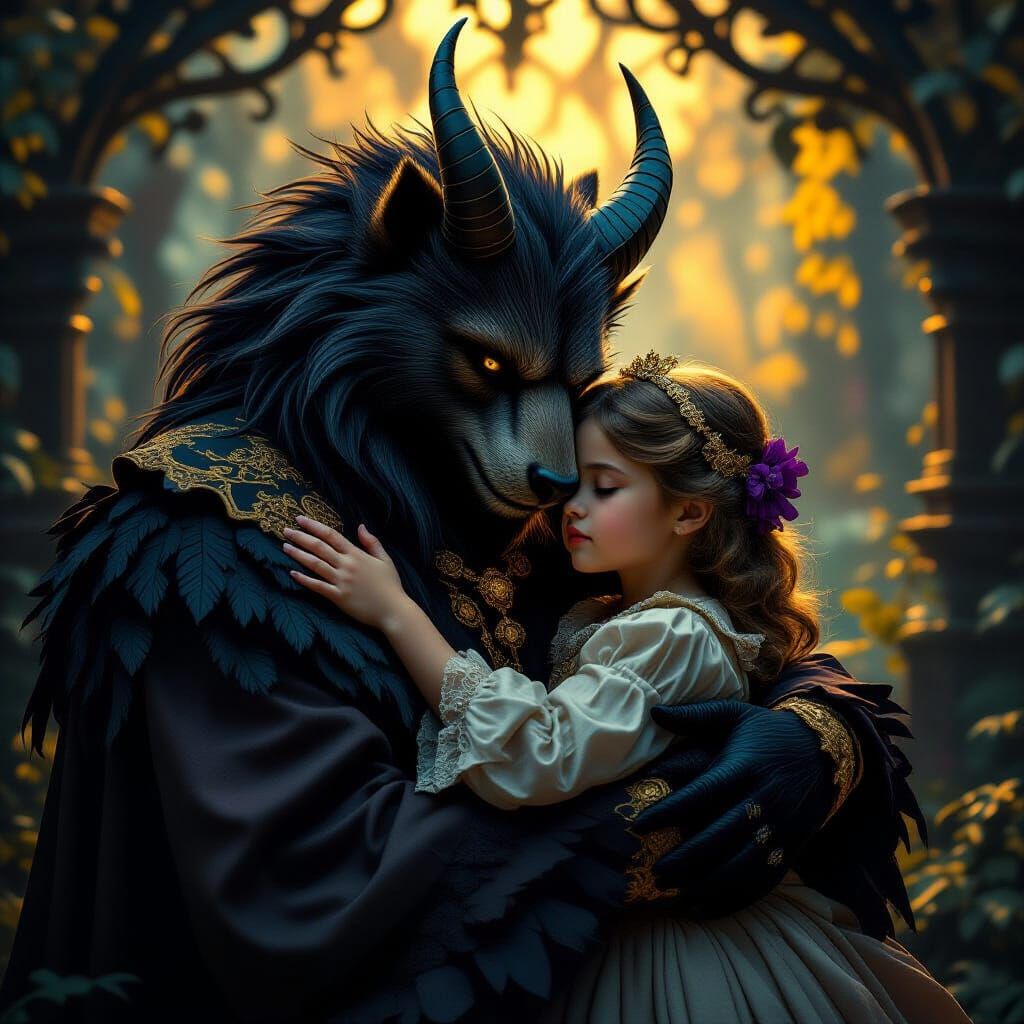 Beast's Tender Embrace: A Dark Fantasy Masterpiece