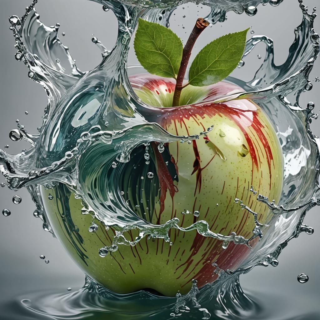 Transparent Apple Reveals Raging Sea Inside