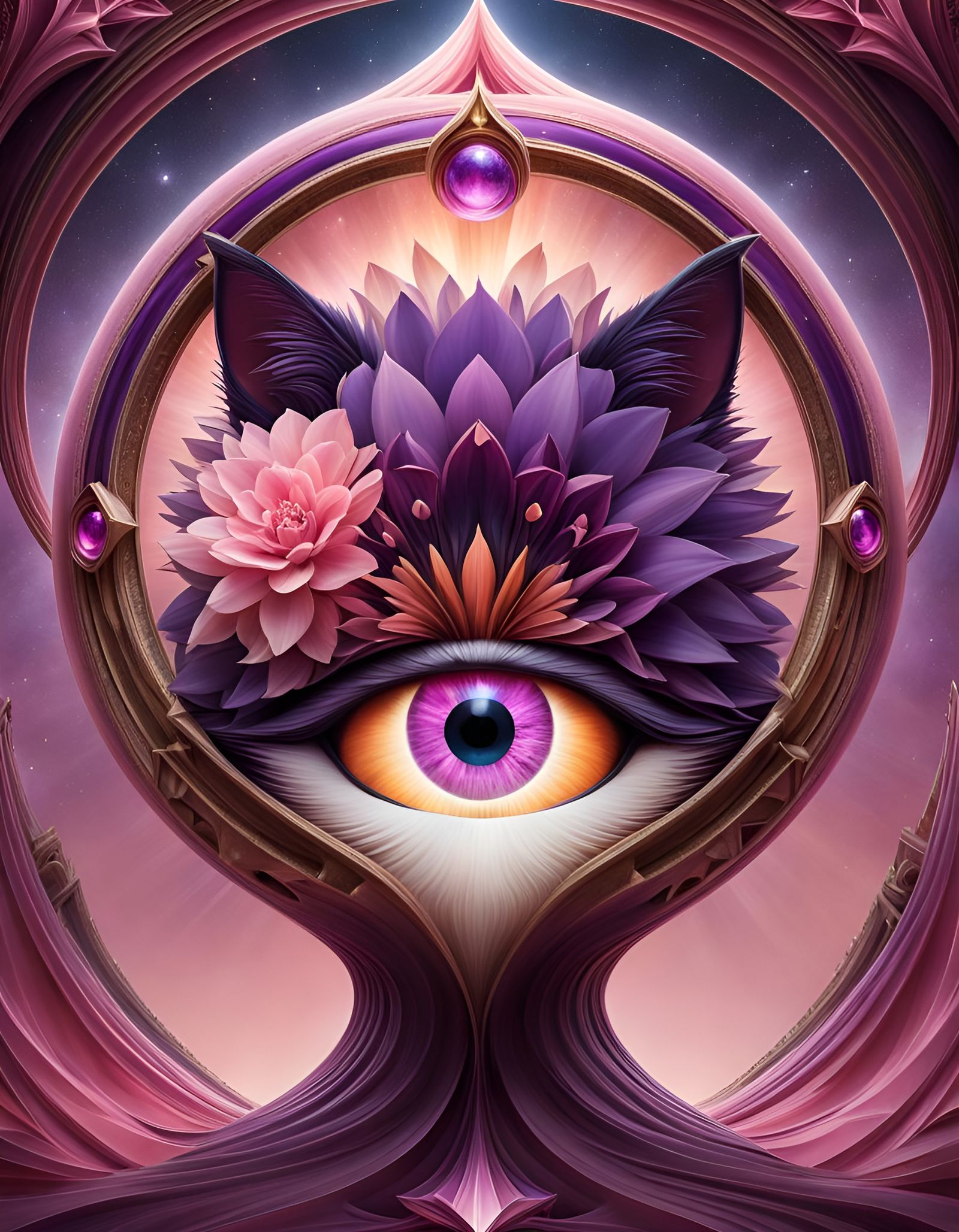 Magical Portal to Another World in Op Art Style