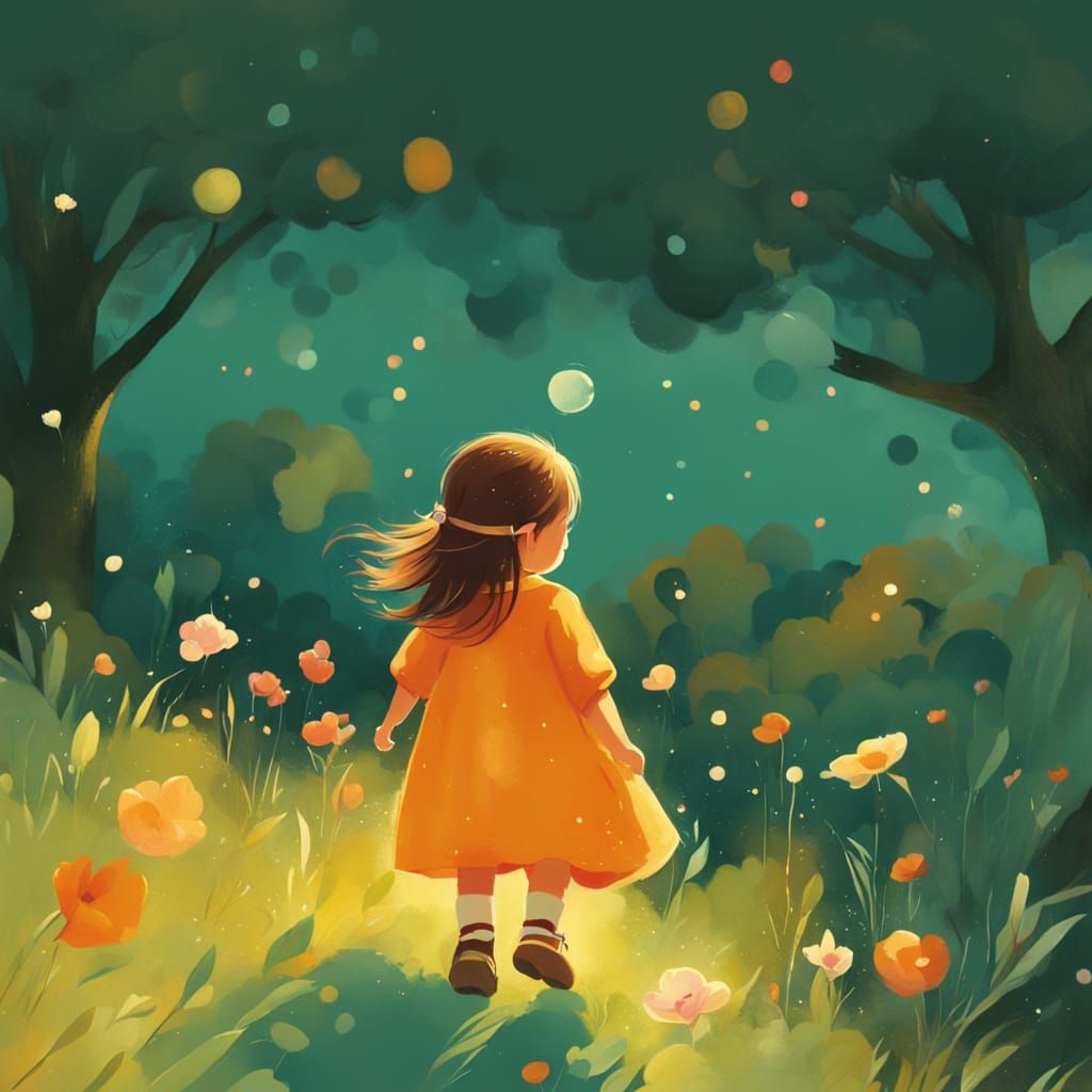 Whimsical Child's Play Illustration in Pastel Colors