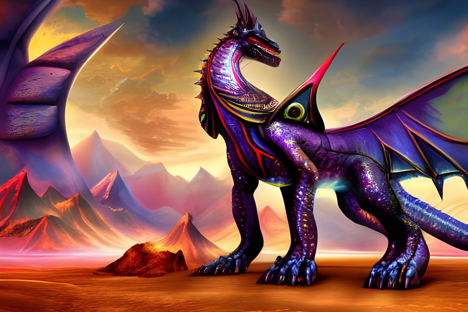 Magical Sphinx Dragon Guarding a Cosmic Portal