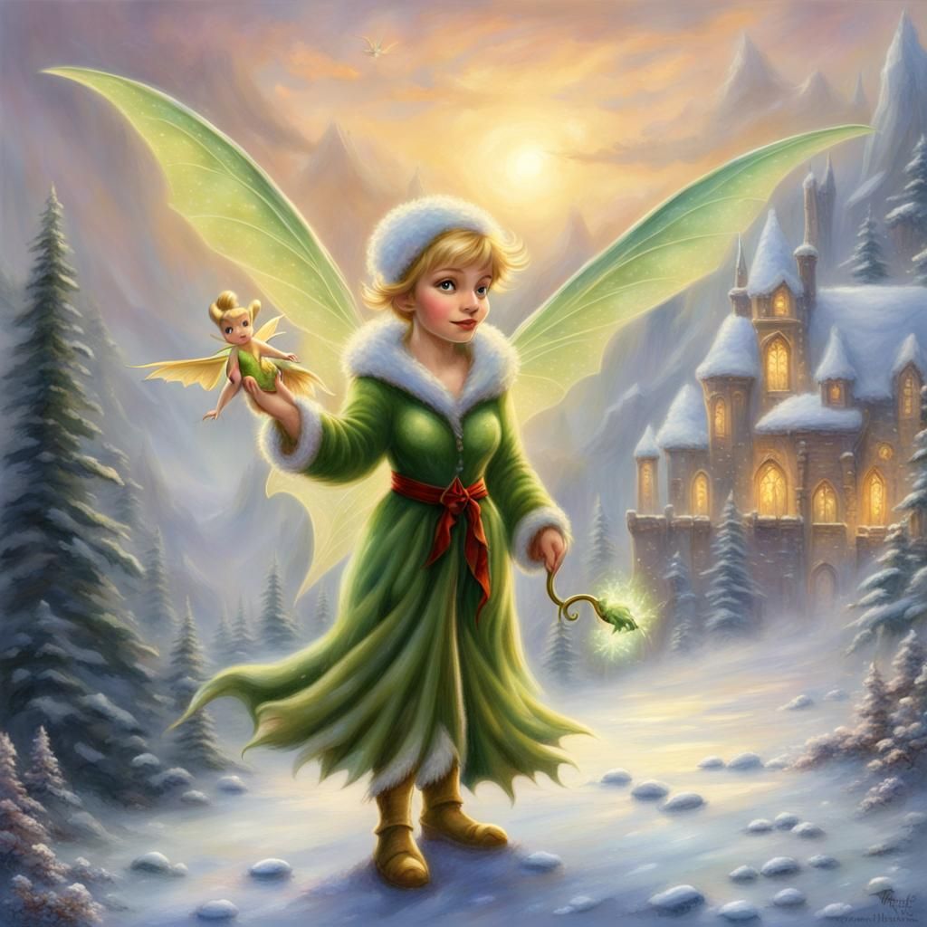 Tinkerbell and Baby Dragon Visit Hogwarts