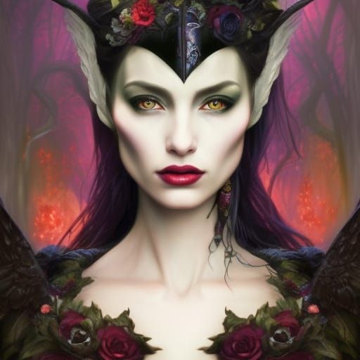 Maleficent: Dark Forest Goddess in Hyperrealism