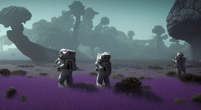 Astronauts Crash Land on Purple Alien Planet