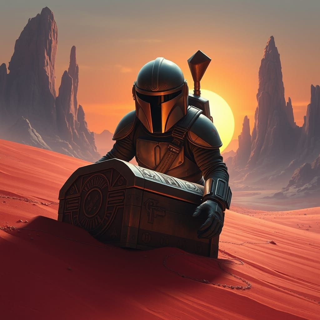 Astronaut Finds Ancient Treasure on Desert Planet