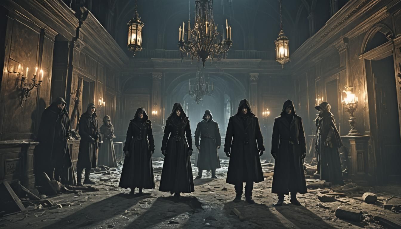 Ominous Victorian Horror Scene in Gothic Style