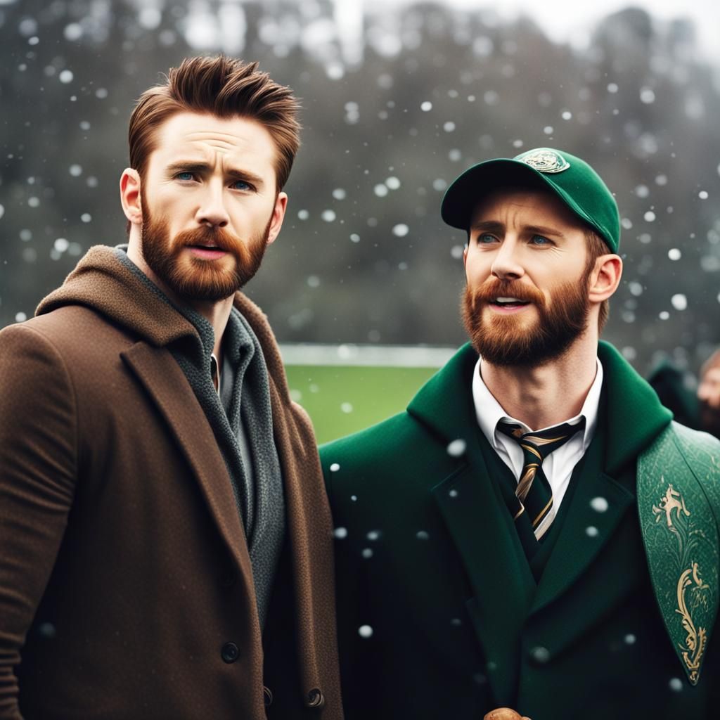 Chris Evans and Jensen Ackles as Slytherins