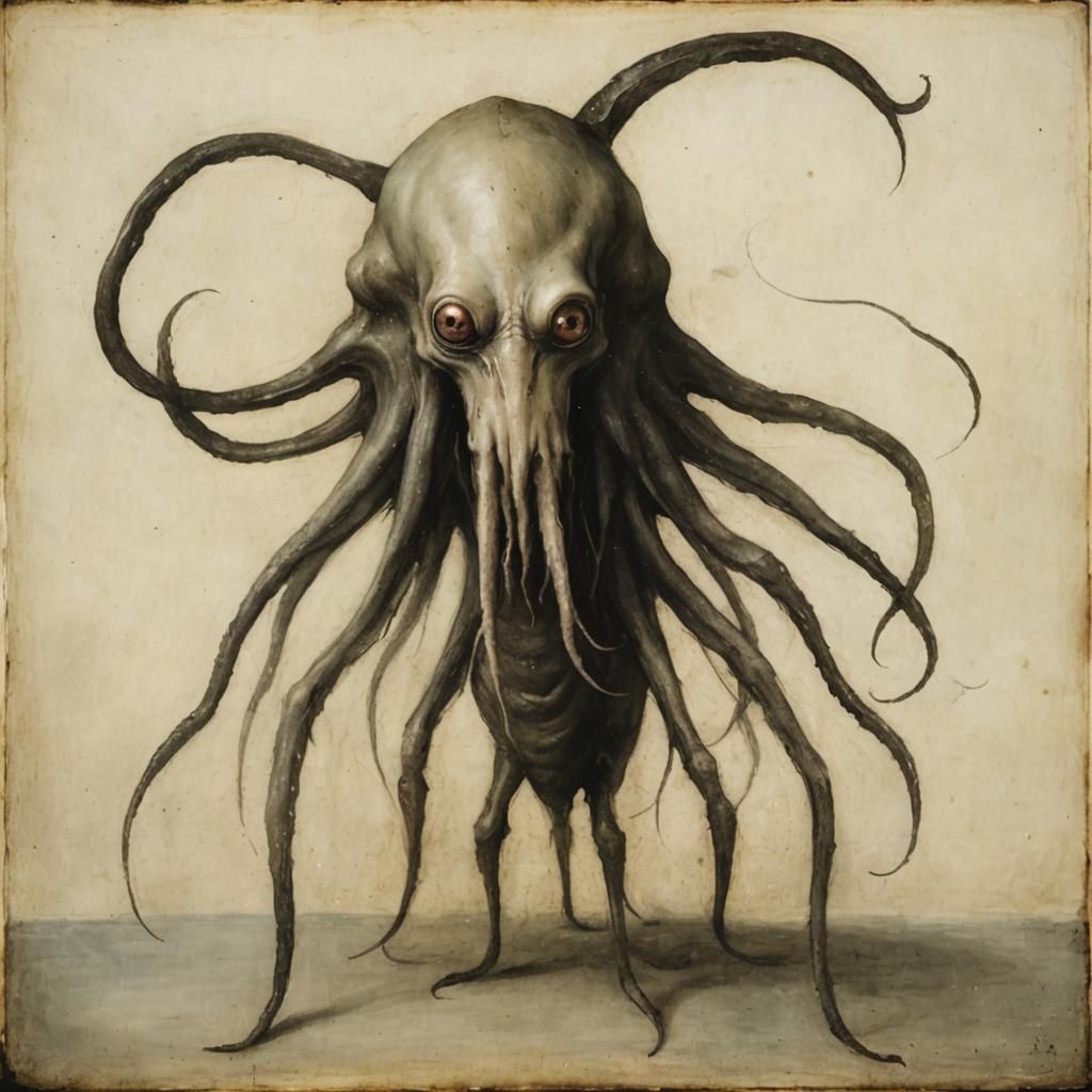 Grim Squid-Human Hybrid in Blanchitsu Style