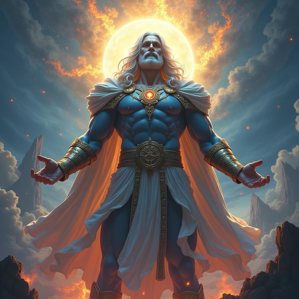 Majestic God of Magic in Op Art Style