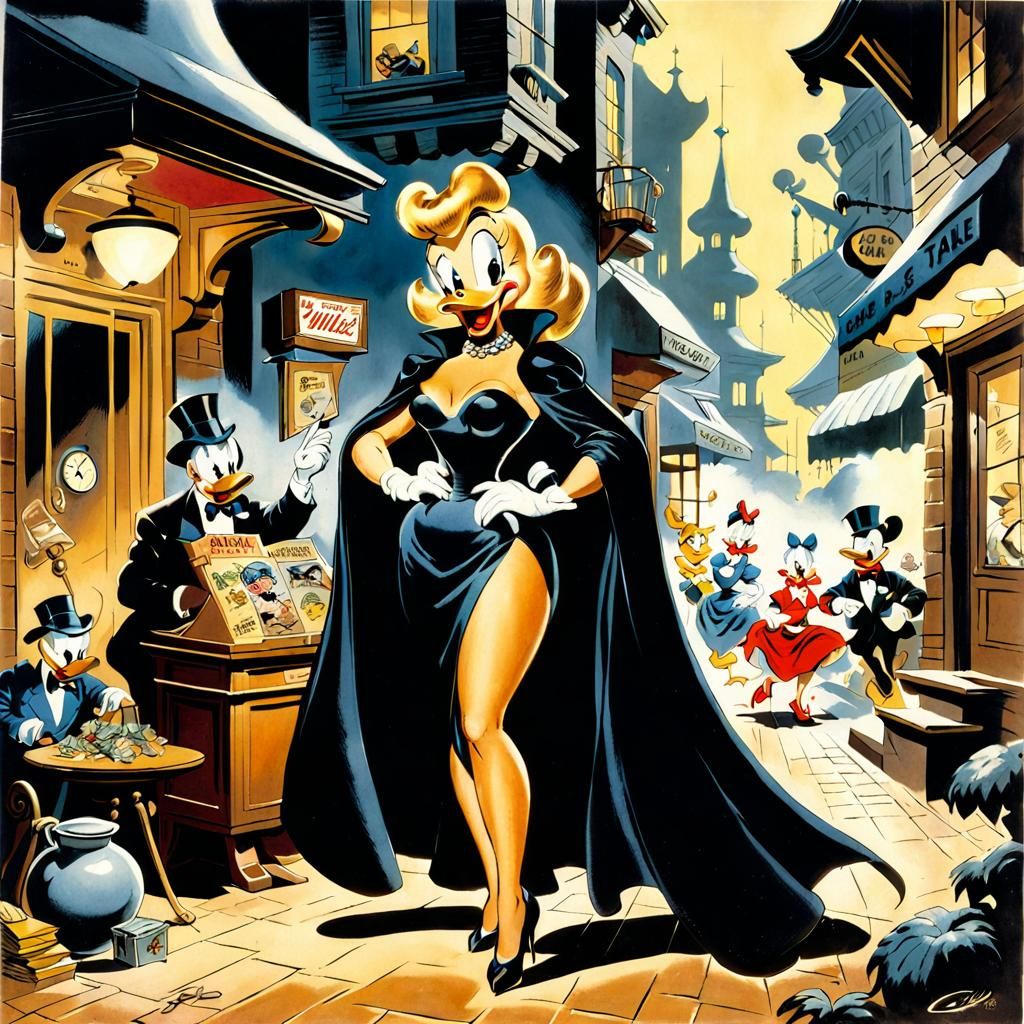 Noir Femme Fatale in Comic Book Style