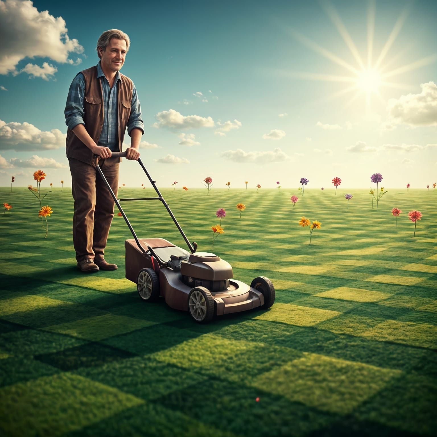 Whimsical Gingham Fantasy Lawn