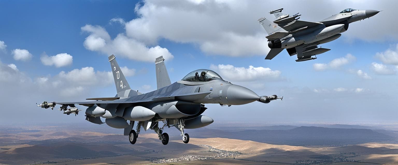 Hyperrealistic Fighter Jets with Glowing Engines