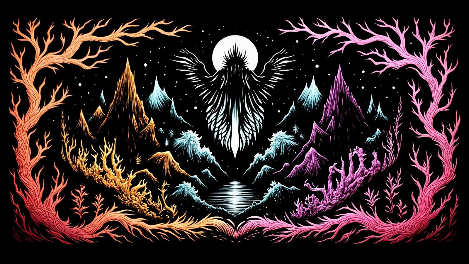 Illuminated Manuscript Decorations with Lovecraftian Figures