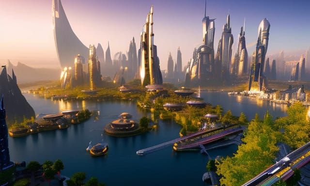 Futuristic Fantasy City in Unreal Engine