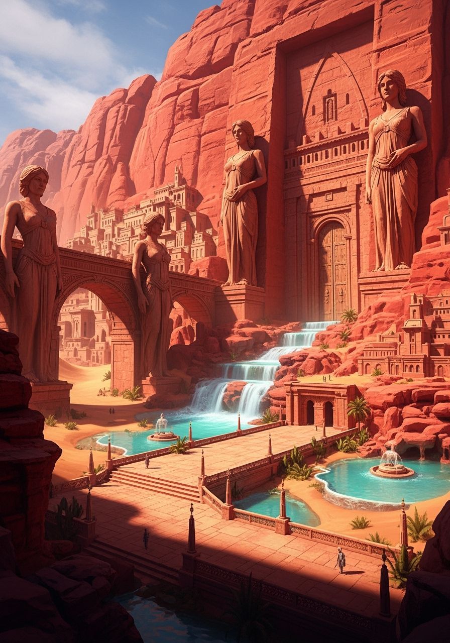 Desert City Carved in Sandstone: Epic Fantasy