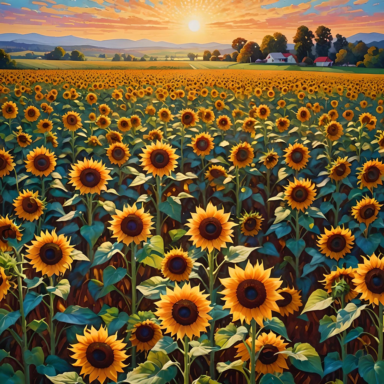 A sunflower landscape