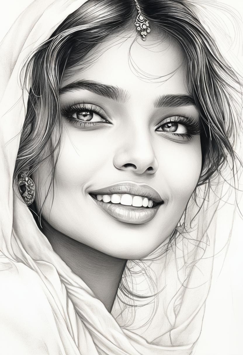 Renaissance Portrait of a Vivacious Arab Girl