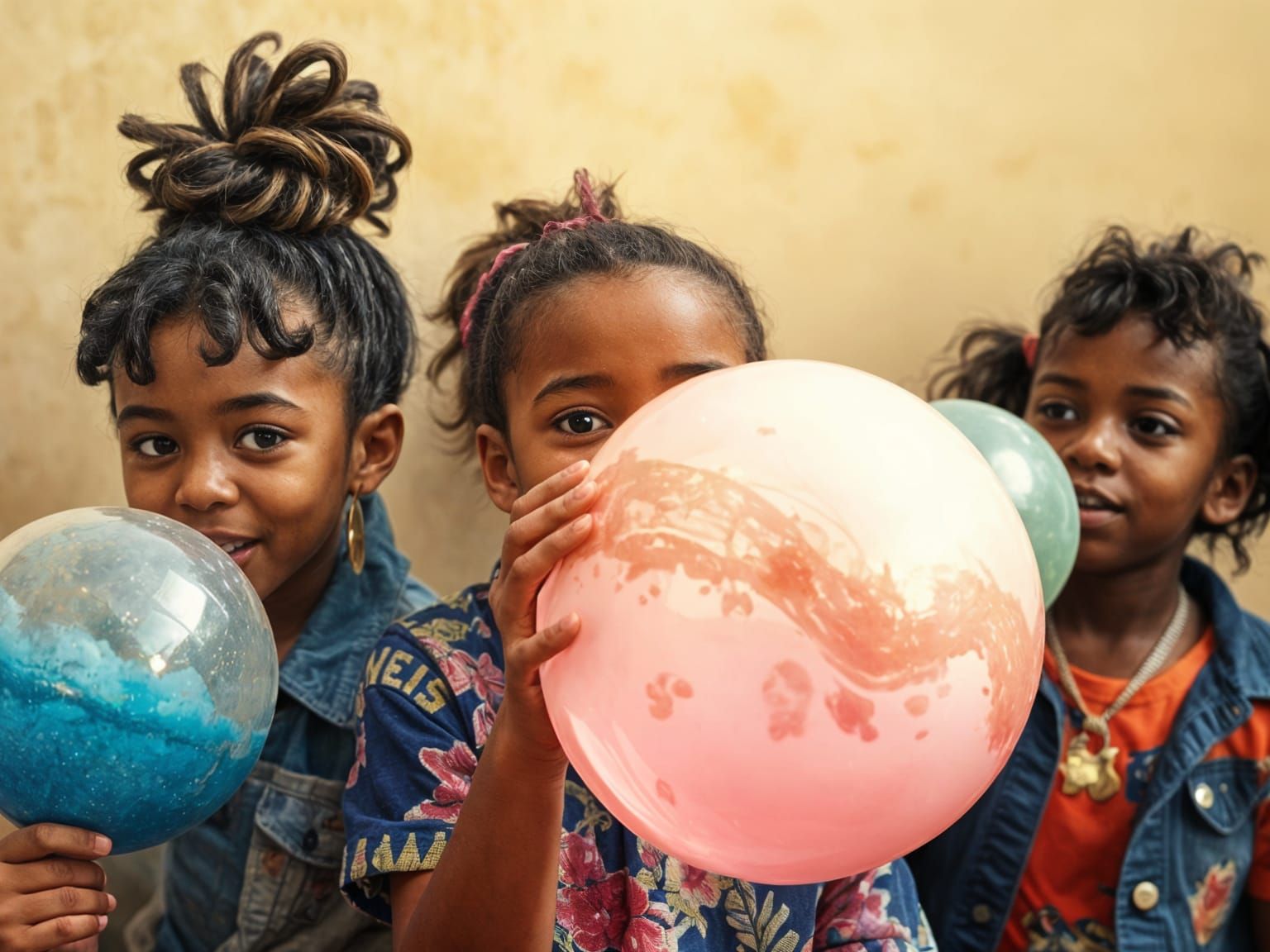 Children's Happy Planet Creations in Realistic Textures