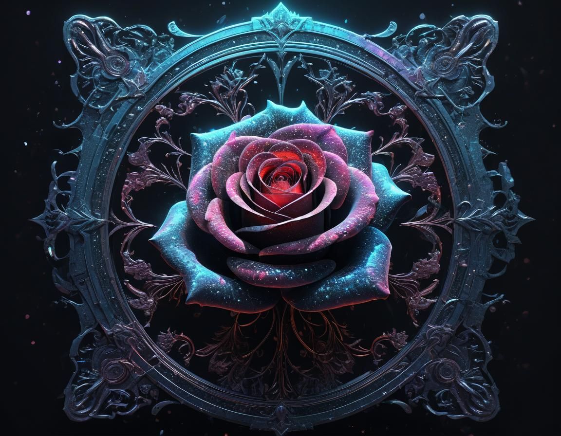 Gothic Rose Birthday Card in Fantasy Art Style