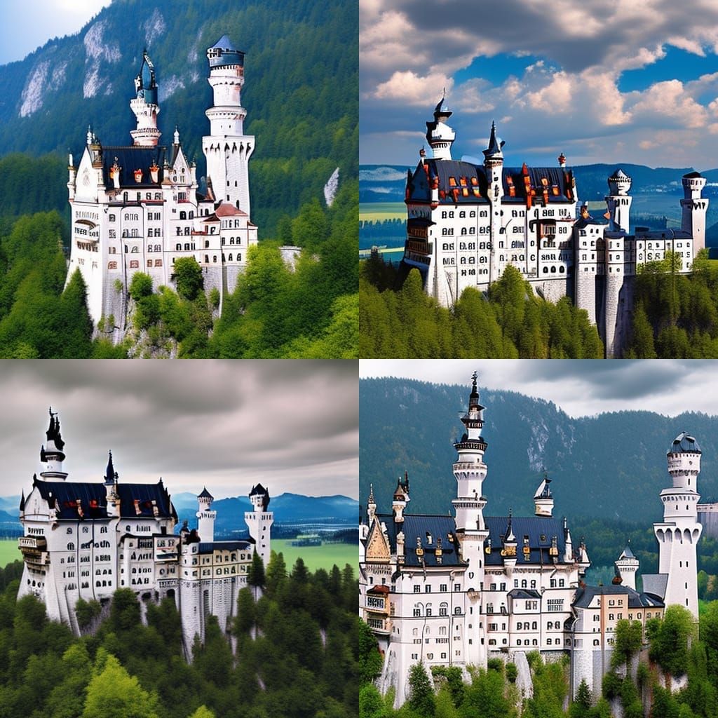 Fairytale Neuschwanstein Castle Concept Art in Unreal Engine