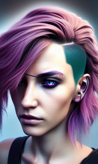 Cyberpunk Girl with Mechanical Details in 8K