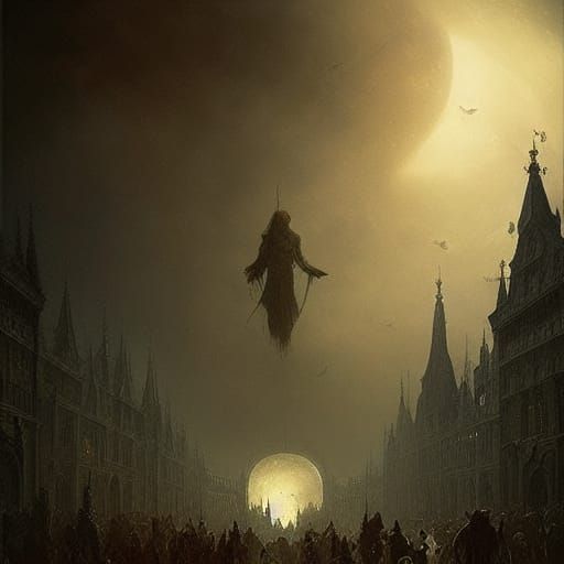 Dramatic All Hallows Eve Digital Matte Painting