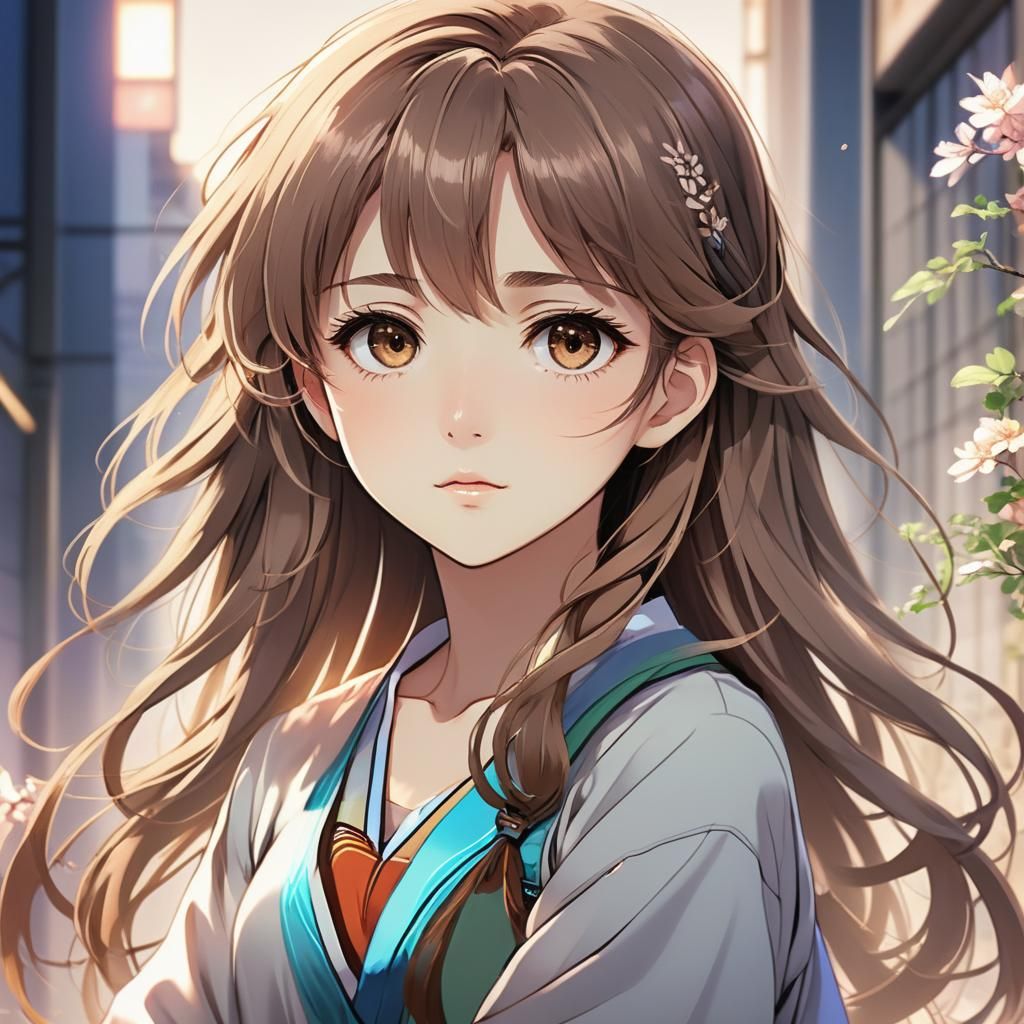 Anime Key Visual: Teenage Girl in Studio Trigger Style