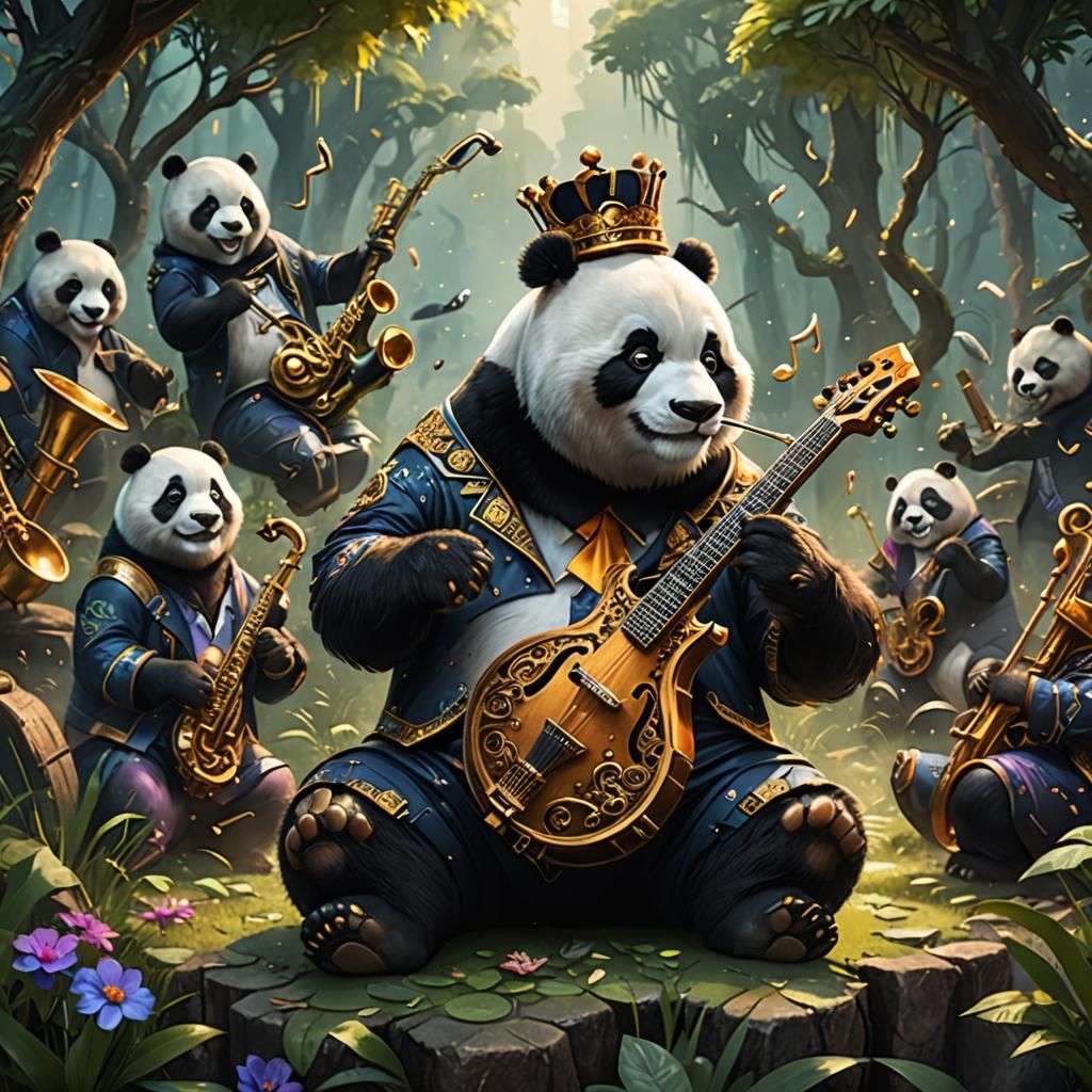 Jazz King Panda: Detailed Matte Painting