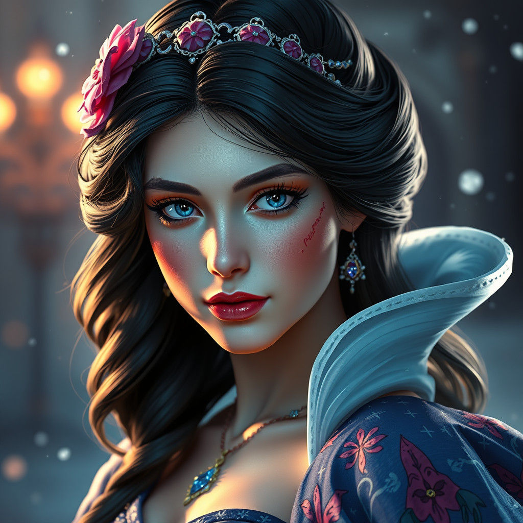 Snow White Portrait in Hyperdetailed Concept Art