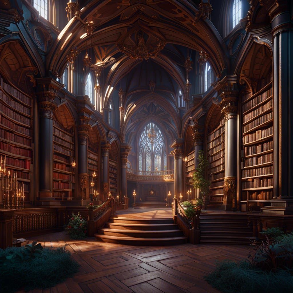 Gigantic Fantasy Library: Detailed Matte Painting