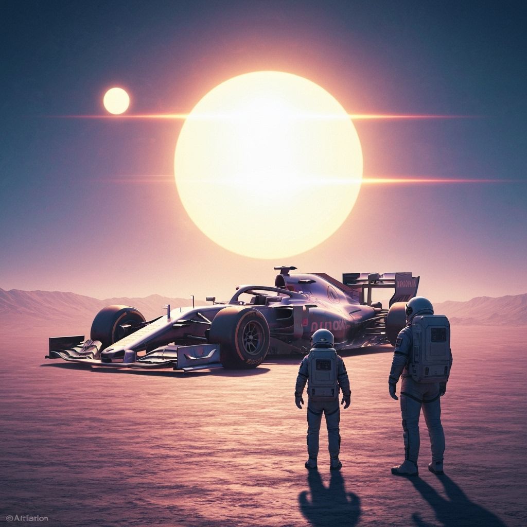 Astronauts Discover Colossal F1 Car on Alien Planet