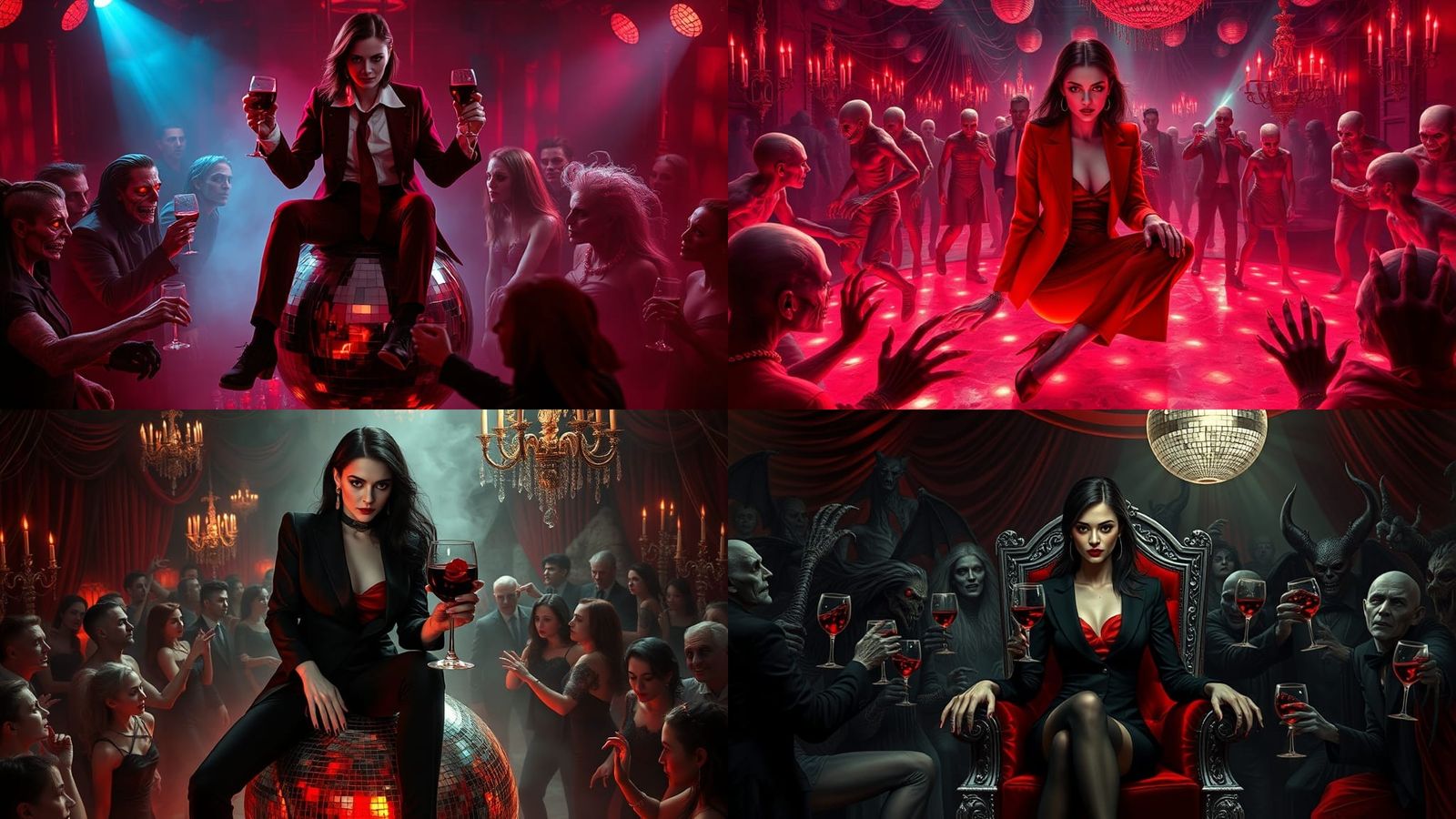 Vampire Woman Hosting a Disco Party