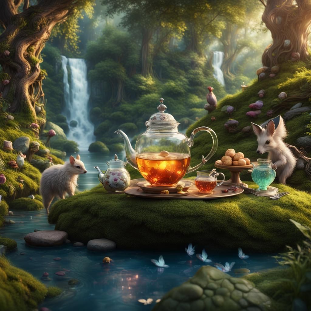 Whimsical Animal Tea Party in Enchanted Woodland Glade