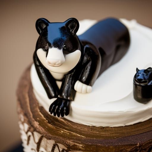 skunk on the wedding cake