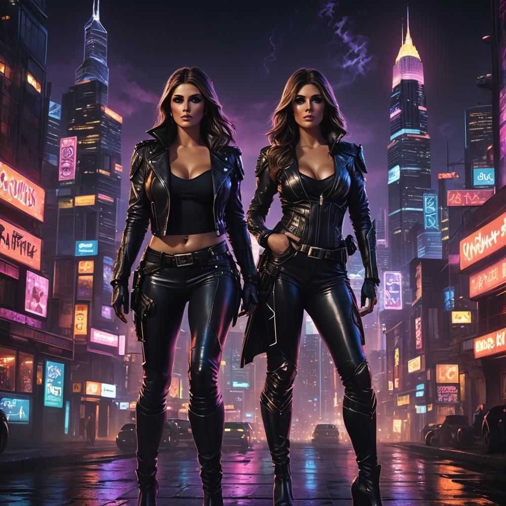 Neon Cityscape Dark Fantasy Concept Art