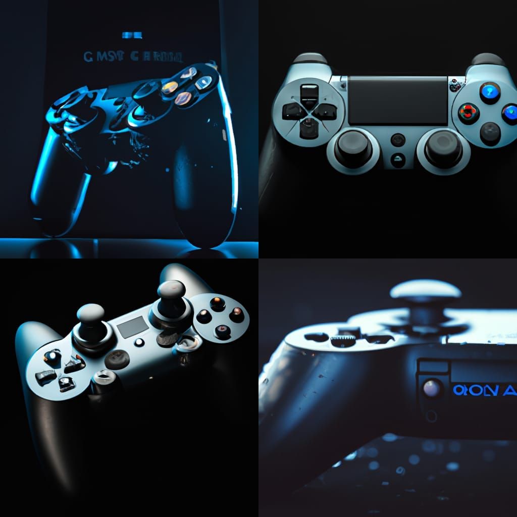 PS4 Controller in Anime Key Visual Style