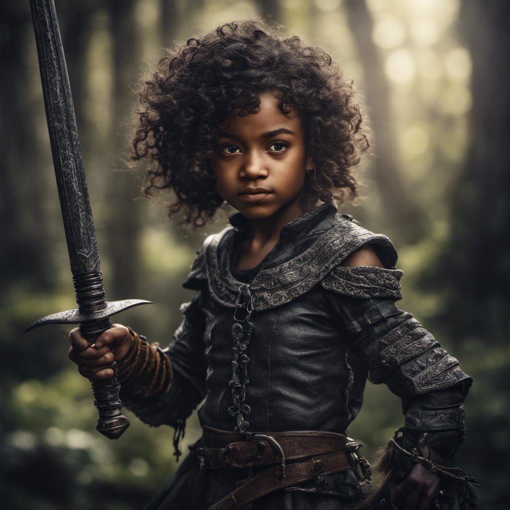 Black Halfling Rogue Portrait with Rapier
