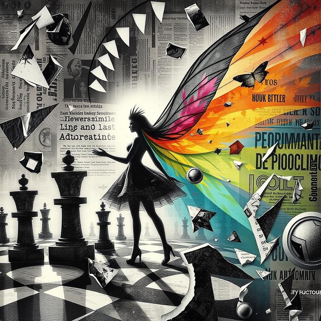 Dada-Inspired Collage of Flamboyant Persona in Autumn