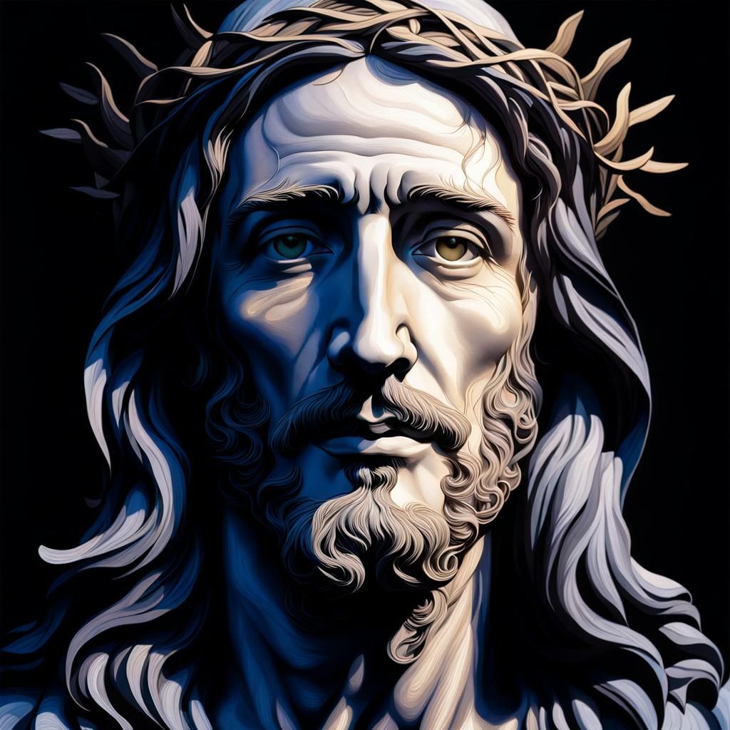 Hyper-Realistic Portrait of Jesus Christ in Moonlight