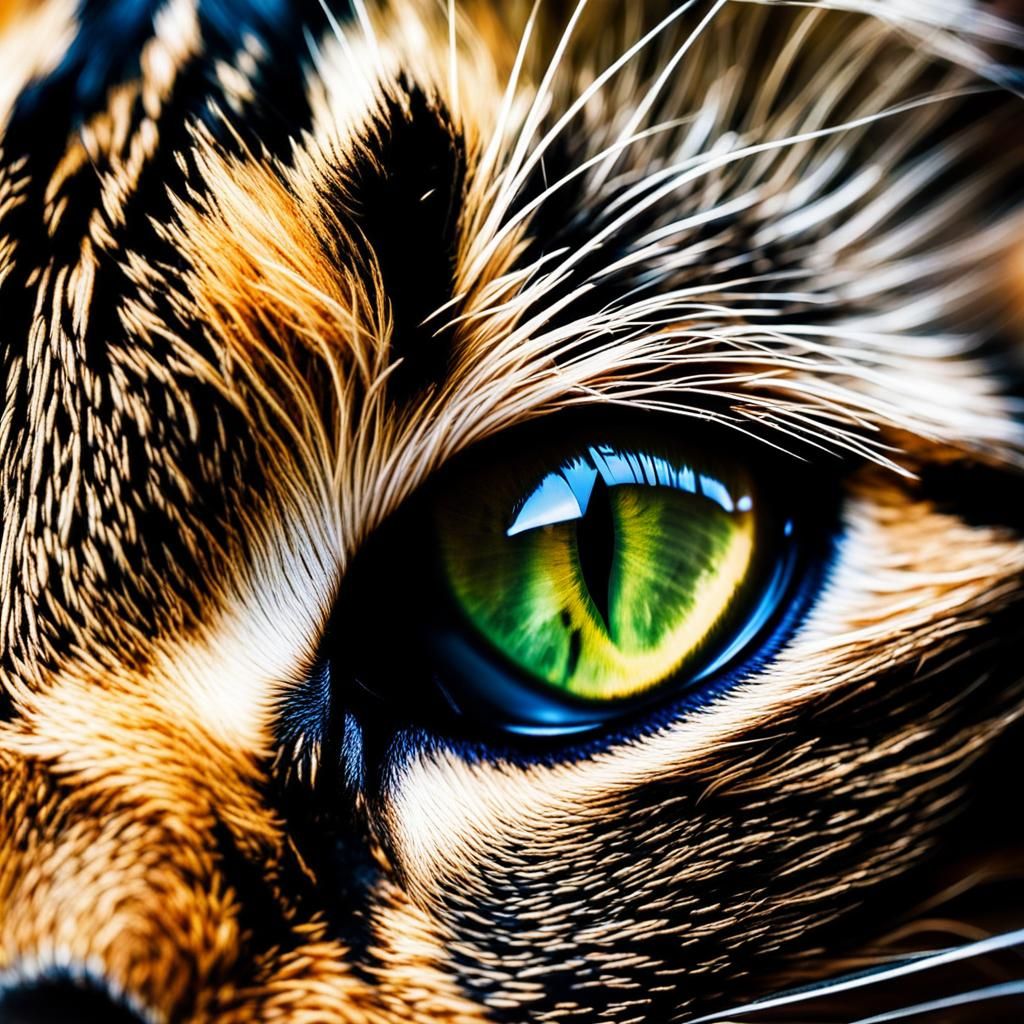 Hyperrealistic Cat Eye Macrophotography in HDR