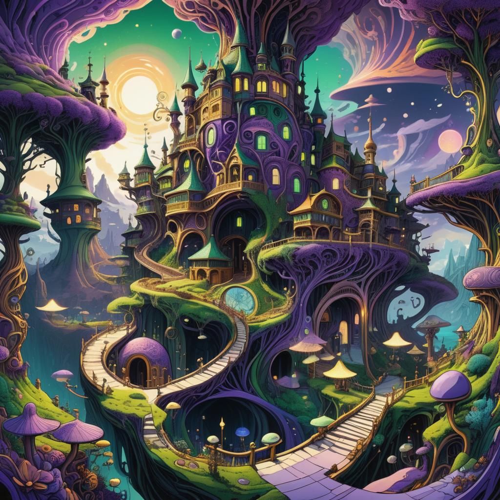 Surreal Doodle World Inspired by Moebius